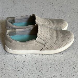 Dr. Scholl's Cream/Tan and White Slip-On Loafers